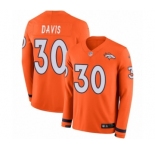 Men's Nike Denver Broncos #30 Terrell Davis Limited Orange Therma Long Sleeve NFL Jersey