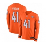 Men's Nike Denver Broncos #41 Isaac Yiadom Limited Orange Therma Long Sleeve NFL Jersey