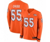 Men's Nike Denver Broncos #55 Bradley Chubb Limited Orange Therma Long Sleeve NFL Jersey