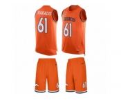 Men's Nike Denver Broncos #61 Matt Paradis Limited Orange Tank Top Suit NFL Jersey
