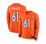 Men's Nike Denver Broncos #61 Matt Paradis Limited Orange Therma Long Sleeve NFL Jersey