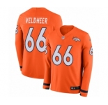 Men's Nike Denver Broncos #66 Jared Veldheer Limited Orange Therma Long Sleeve NFL Jersey