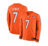 Men's Nike Denver Broncos #7 John Elway Limited Orange Therma Long Sleeve NFL Jersey