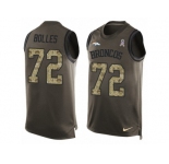 Men's Nike Denver Broncos #72 Garett Bolles Limited Green Salute to Service Tank Top NFL Jersey
