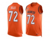 Men's Nike Denver Broncos #72 Garett Bolles Limited Orange Player Name & Number Tank Top NFL Jersey