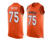 Men's Nike Denver Broncos #75 Menelik Watson Limited Orange Player Name & Number Tank Top NFL Jersey