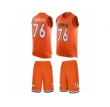 Men's Nike Denver Broncos #76 Max Garcia Limited Orange Tank Top Suit NFL Jersey