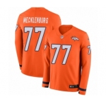 Men's Nike Denver Broncos #77 Karl Mecklenburg Limited Orange Therma Long Sleeve NFL Jersey