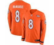 Men's Nike Denver Broncos #8 Brandon McManus Limited Orange Therma Long Sleeve NFL Jersey