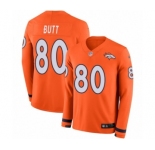 Men's Nike Denver Broncos #80 Jake Butt Limited Orange Therma Long Sleeve NFL Jersey