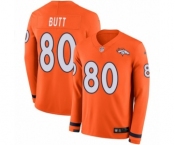 Men's Nike Denver Broncos #80 Jake Butt Limited Orange Therma Long Sleeve NFL Jersey