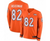 Men's Nike Denver Broncos #82 Jeff Heuerman Limited Orange Therma Long Sleeve NFL Jersey