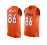 Men's Nike Denver Broncos #86 John Phillips Limited Orange Player Name & Number Tank Top NFL Jersey