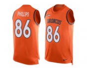 Men's Nike Denver Broncos #86 John Phillips Limited Orange Player Name & Number Tank Top NFL Jersey