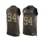 Men's Nike Denver Broncos #94 Domata Peko Limited Green Salute to Service Tank Top NFL Jersey
