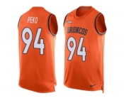 Men's Nike Denver Broncos #94 Domata Peko Limited Orange Player Name & Number Tank Top NFL Jersey