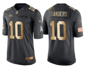 Nike Denver Broncos #10 Emmanuel Sanders Anthracite 2016 Christmas Gold Men's NFL Limited Salute to Service Jersey