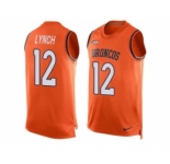 Nike Denver Broncos #12 Paxton Lynch Orange Team Color Men's Stitched NFL Limited Tank Top Jersey[Lynch]