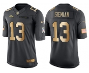 Nike Denver Broncos #13 Trevor Siemian Anthracite 2016 Christmas Gold Men's NFL Limited Salute to Service Jersey