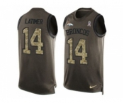 Nike Denver Broncos #14 Cody Latimer Green Men's Stitched NFL Limited Salute To Service Tank Top Jersey