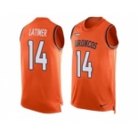 Nike Denver Broncos #14 Cody Latimer Orange Team Color Men's Stitched NFL Limited Tank Top Jersey