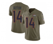 Nike Denver Broncos #14 Courtland Sutton Olive Men Stitched NFL Limited 2017 Salute To Service Jersey