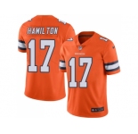 Nike Denver Broncos #17 DaeSean Hamilton Orange Men Stitched NFL Limited Rush Jersey