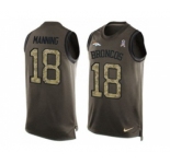 Nike Denver Broncos #18 Peyton Manning Green Men's Stitched NFL Limited Salute To Service Tank Top Jersey