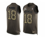 Nike Denver Broncos #18 Peyton Manning Green Men's Stitched NFL Limited Salute To Service Tank Top Jersey