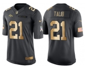 Nike Denver Broncos #21 Aqib Talib Anthracite 2016 Christmas Gold Men's NFL Limited Salute to Service Jersey