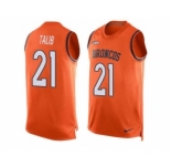 Nike Denver Broncos #21 Aqib Talib Orange Team Color Men's Stitched NFL Limited Tank Top Jersey