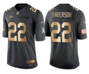 Nike Denver Broncos #22 C.J. Anderson Anthracite 2016 Christmas Gold Men's NFL Limited Salute to Service Jersey