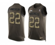 Nike Denver Broncos #22 C.J. Anderson Green Men's Stitched NFL Limited Salute To Service Tank Top Jersey