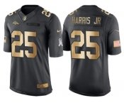 Nike Denver Broncos #25 Chris Harris Jr Anthracite 2016 Christmas Gold Men's NFL Limited Salute to Service Jersey