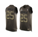 Nike Denver Broncos #25 Chris Harris Jr Green Men's Stitched NFL Limited Salute To Service Tank Top Jersey