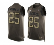 Nike Denver Broncos #25 Chris Harris Jr Green Men's Stitched NFL Limited Salute To Service Tank Top Jersey