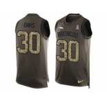 Nike Denver Broncos #30 Terrell Davis Green Men's Stitched NFL Limited Salute To Service Tank Top Jersey