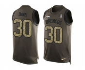 Nike Denver Broncos #30 Terrell Davis Green Men's Stitched NFL Limited Salute To Service Tank Top Jersey