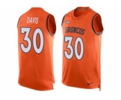 Nike Denver Broncos #30 Terrell Davis Orange Team Color Men's Stitched NFL Limited Tank Top Jersey