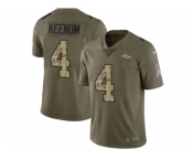 Nike Denver Broncos #4 Case Keenum Olive Camo Men Stitched NFL Limited 2017 Salute To Service Jerseysey