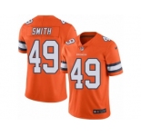 Nike Denver Broncos #49 Dennis Smith Orange Men's Stitched NFL Limited Rush Jersey