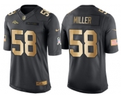 Nike Denver Broncos #58 Von Miller Anthracite 2016 Christmas Day Gold Men's NFL Limited Salute to Service Jersey
