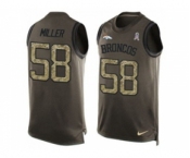 Nike Denver Broncos #58 Von Miller Green Men's Stitched NFL Limited Salute To Service Tank Top Jersey