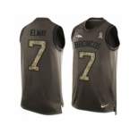 Nike Denver Broncos #7 John Elway Green Men's Stitched NFL Limited Salute To Service Tank Top Jersey
