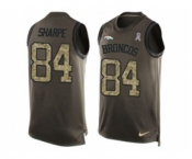 Nike Denver Broncos #84 Shannon Sharpe Green Men's Stitched NFL Limited Salute To Service Tank Top Jersey