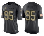 Nike Denver Broncos #95 Derek Wolfe Men's Stitched Black NFL Salute to Service Limited Jerseys