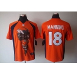 nike nfl jerseys denver broncos #18 manning orange[helmet tri-blend limited]