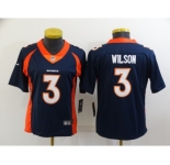 Women Denver Broncos #3 Russell Wilson Navy Vapor Untouchable Limited Stitched Jersey