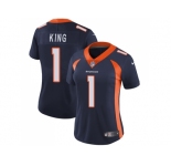 Women Nike Denver Broncos #1 Marquette King Blue Alternate Stitched NFL Vapor Untouchable Limited Jersey