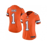 Women Nike Denver Broncos #1 Marquette King Orange Stitched NFL Limited Rush Jersey